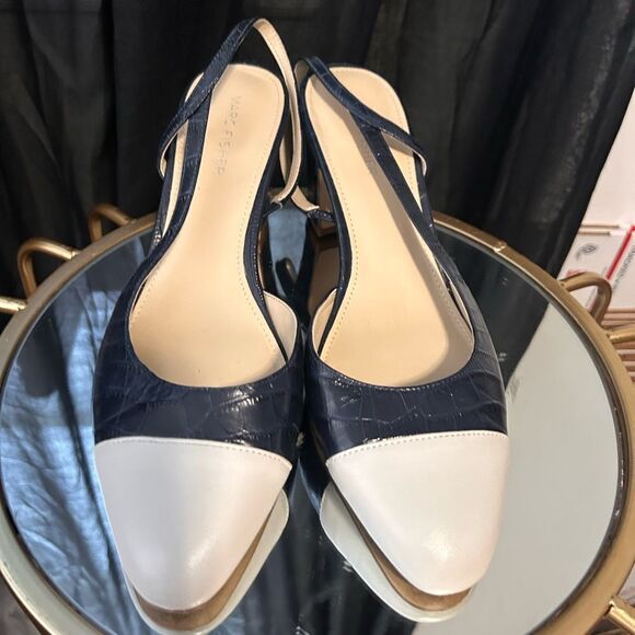 Marc Fisher Laynie Croc Embossed Slingbacks - Picture 4 of 5